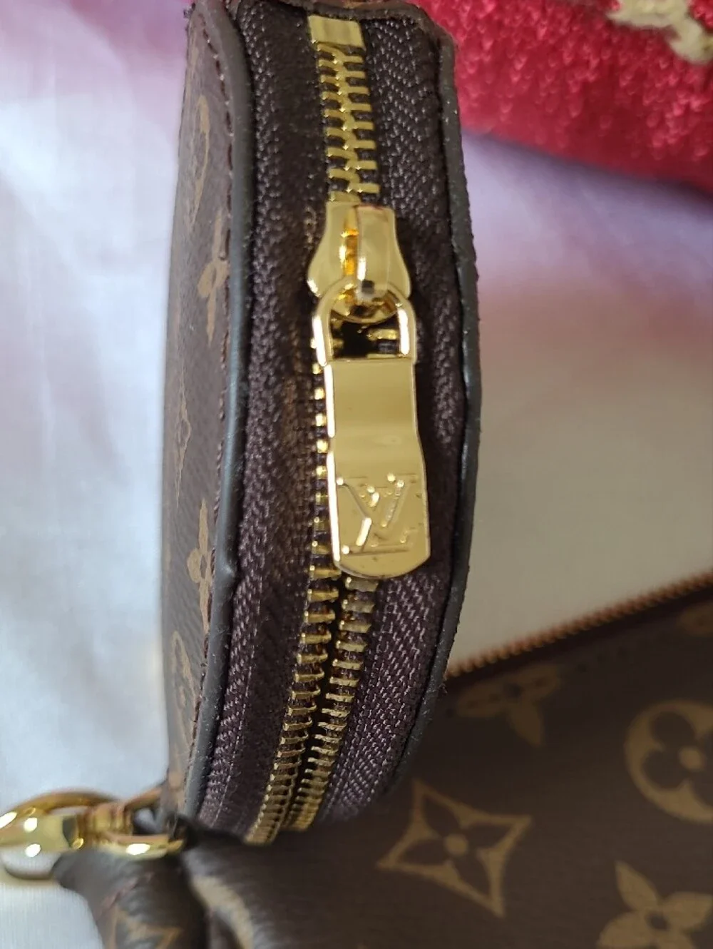 Louis Vuitton Look-A-Like Brown Monogram Crossbody with Gold Hardware - Picture 11 of 12